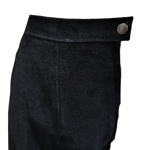 1990s Vintage Black Suede Pencil Short Skirt Outerwear by Phoenix Size 5/6 - Picture 6 of 8